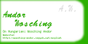 andor wosching business card